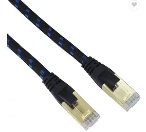 FFTP CAT8 26AWG(7/0.16MM) BC Black and Blue braid jacket